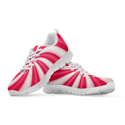 Pink Swirl Candy Print White Sneakers