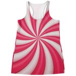 Pink Swirl Candy Print Women's Racerback Tank Top