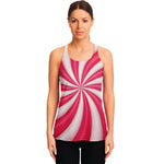 Pink Swirl Candy Print Women's Racerback Tank Top