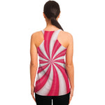 Pink Swirl Candy Print Women's Racerback Tank Top
