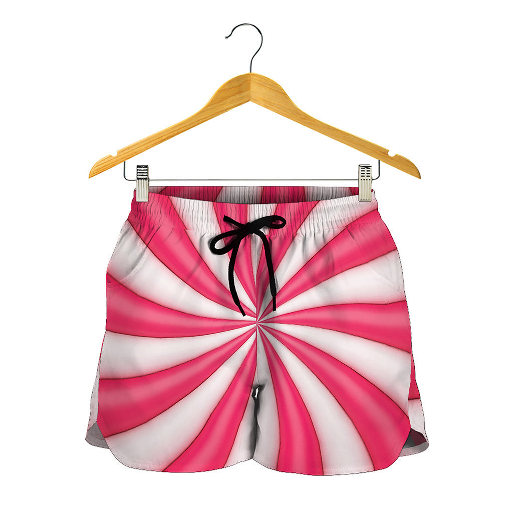 Pink Swirl Candy Print Women's Shorts