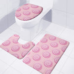 Pink Swirl Lollipop Pattern Print 3 Piece Bath Mat Set