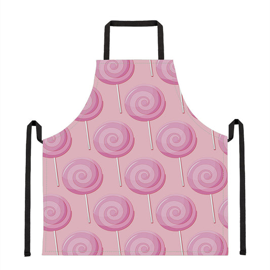 Pink Swirl Lollipop Pattern Print Apron