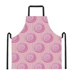 Pink Swirl Lollipop Pattern Print Apron