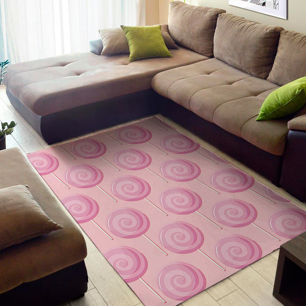 Pink Swirl Lollipop Pattern Print Area Rug