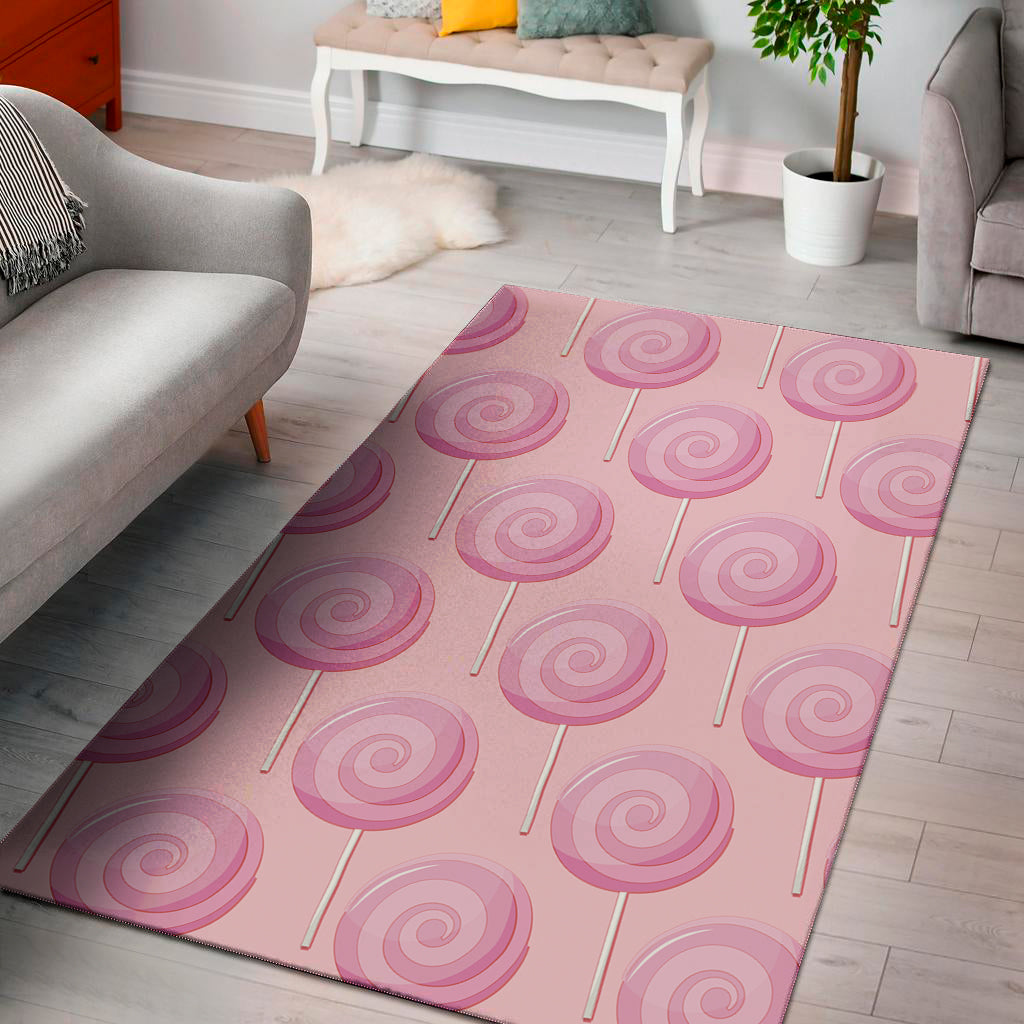 Pink Swirl Lollipop Pattern Print Area Rug
