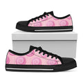 Pink Swirl Lollipop Pattern Print Black Low Top Sneakers