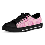 Pink Swirl Lollipop Pattern Print Black Low Top Shoes