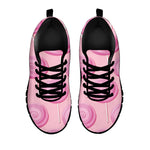 Pink Swirl Lollipop Pattern Print Black Sneakers