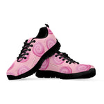 Pink Swirl Lollipop Pattern Print Black Sneakers