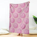 Pink Swirl Lollipop Pattern Print Blanket