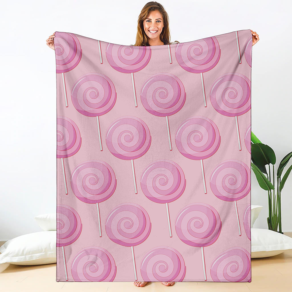 Pink Swirl Lollipop Pattern Print Blanket