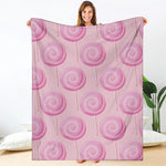 Pink Swirl Lollipop Pattern Print Blanket