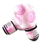 Pink Swirl Lollipop Pattern Print Boxing Gloves
