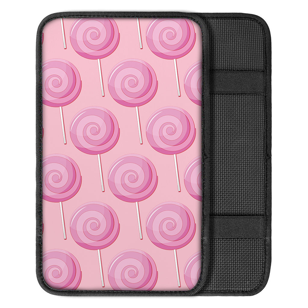 Pink Swirl Lollipop Pattern Print Car Center Console Cover