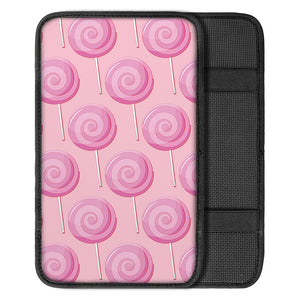 Pink Swirl Lollipop Pattern Print Car Center Console Cover