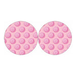 Pink Swirl Lollipop Pattern Print Car Coasters