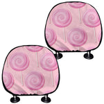 Pink Swirl Lollipop Pattern Print Car Headrest Covers