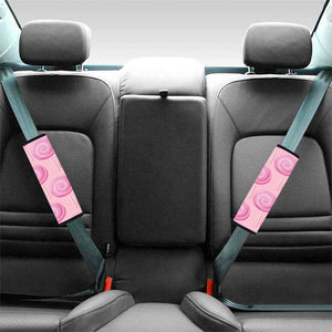 Pink Swirl Lollipop Pattern Print Car Seat Belt Covers