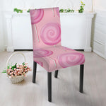 Pink Swirl Lollipop Pattern Print Dining Chair Slipcover