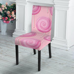 Pink Swirl Lollipop Pattern Print Dining Chair Slipcover