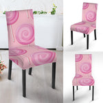 Pink Swirl Lollipop Pattern Print Dining Chair Slipcover