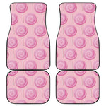 Pink Swirl Lollipop Pattern Print Front and Back Car Floor Mats