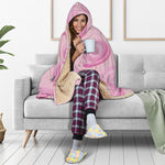 Pink Swirl Lollipop Pattern Print Hooded Blanket