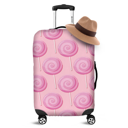 Pink Swirl Lollipop Pattern Print Luggage Cover