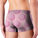 Pink Swirl Lollipop Pattern Print Men's Boxer Briefs