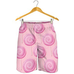 Pink Swirl Lollipop Pattern Print Men's Shorts