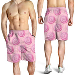 Pink Swirl Lollipop Pattern Print Men's Shorts