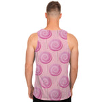 Pink Swirl Lollipop Pattern Print Men's Tank Top