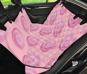 Pink Swirl Lollipop Pattern Print Pet Car Back Seat Cover