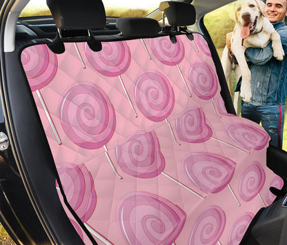 Pink Swirl Lollipop Pattern Print Pet Car Back Seat Cover