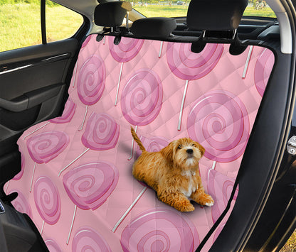 Pink Swirl Lollipop Pattern Print Pet Car Back Seat Cover