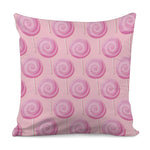 Pink Swirl Lollipop Pattern Print Pillow Cover