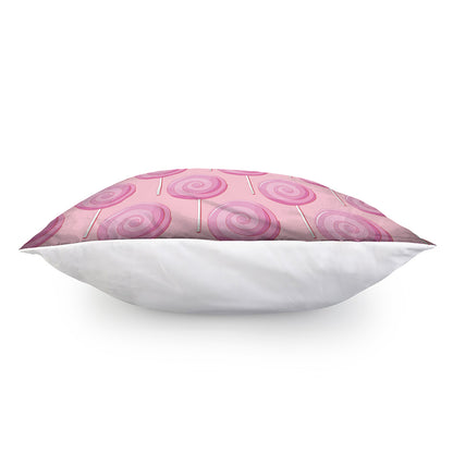 Pink Swirl Lollipop Pattern Print Pillow Cover