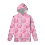 Pink Swirl Lollipop Pattern Print Pullover Hoodie