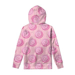 Pink Swirl Lollipop Pattern Print Pullover Hoodie