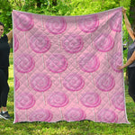 Pink Swirl Lollipop Pattern Print Quilt
