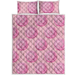 Pink Swirl Lollipop Pattern Print Quilt Bed Set