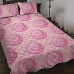 Pink Swirl Lollipop Pattern Print Quilt Bed Set