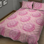 Pink Swirl Lollipop Pattern Print Quilt Bed Set