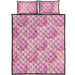 Pink Swirl Lollipop Pattern Print Quilt Bed Set