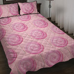 Pink Swirl Lollipop Pattern Print Quilt Bed Set