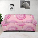 Pink Swirl Lollipop Pattern Print Sofa Cover