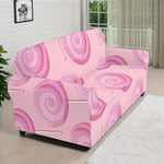 Pink Swirl Lollipop Pattern Print Sofa Cover