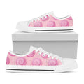 Pink Swirl Lollipop Pattern Print White Low Top Sneakers
