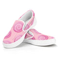 Pink Swirl Lollipop Pattern Print White Slip On Sneakers
